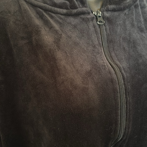Super soft velour black Zip hoodie - Picture 2 of 4